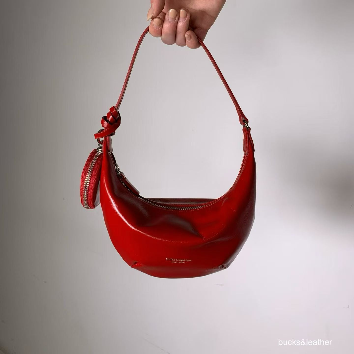 Real Leather Small Moon Bag
