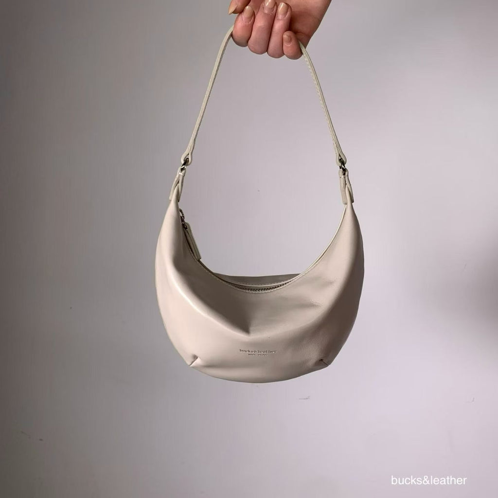 Real Leather Small Moon Bag
