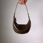 Real Leather Small Moon Bag