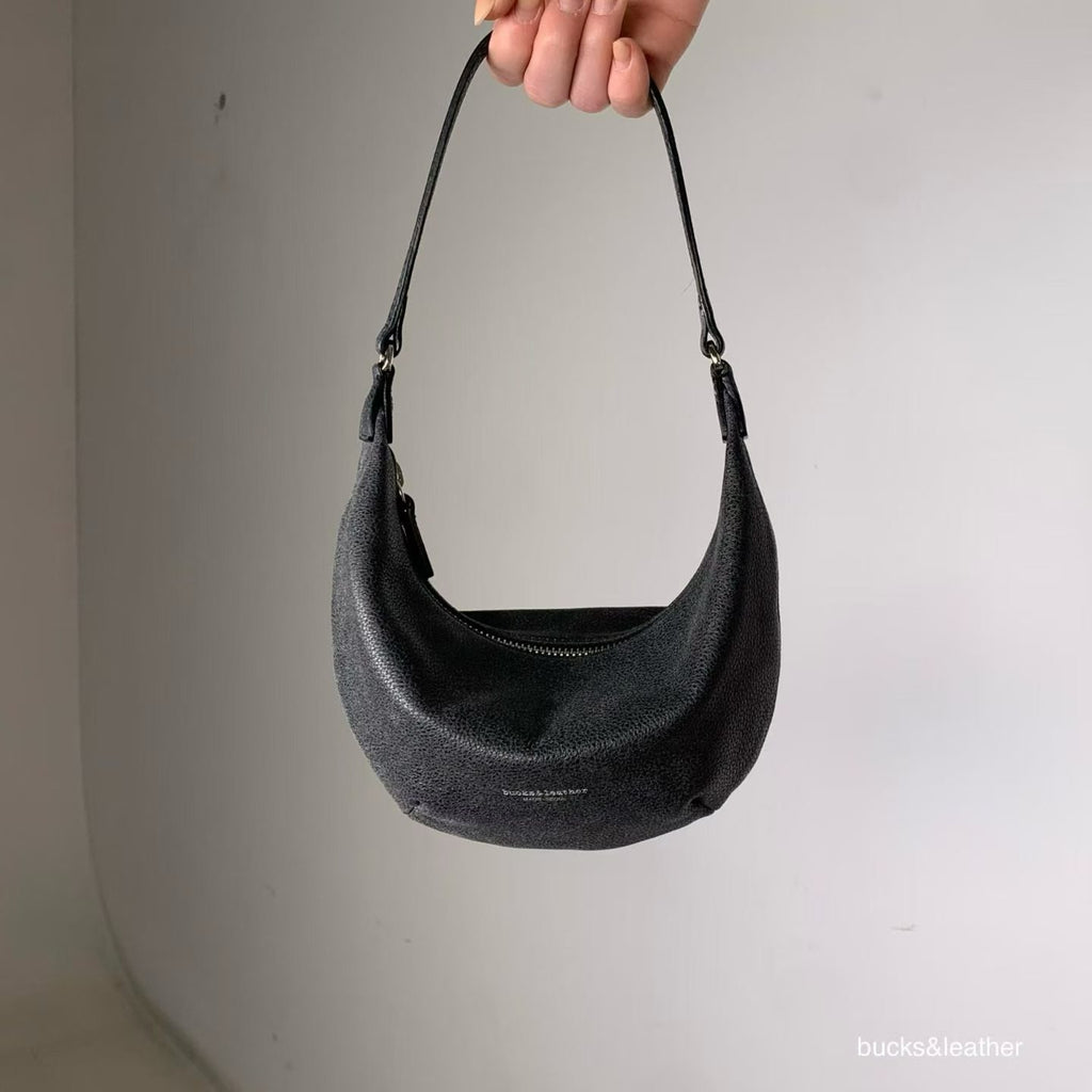 Real Leather Small Moon Bag