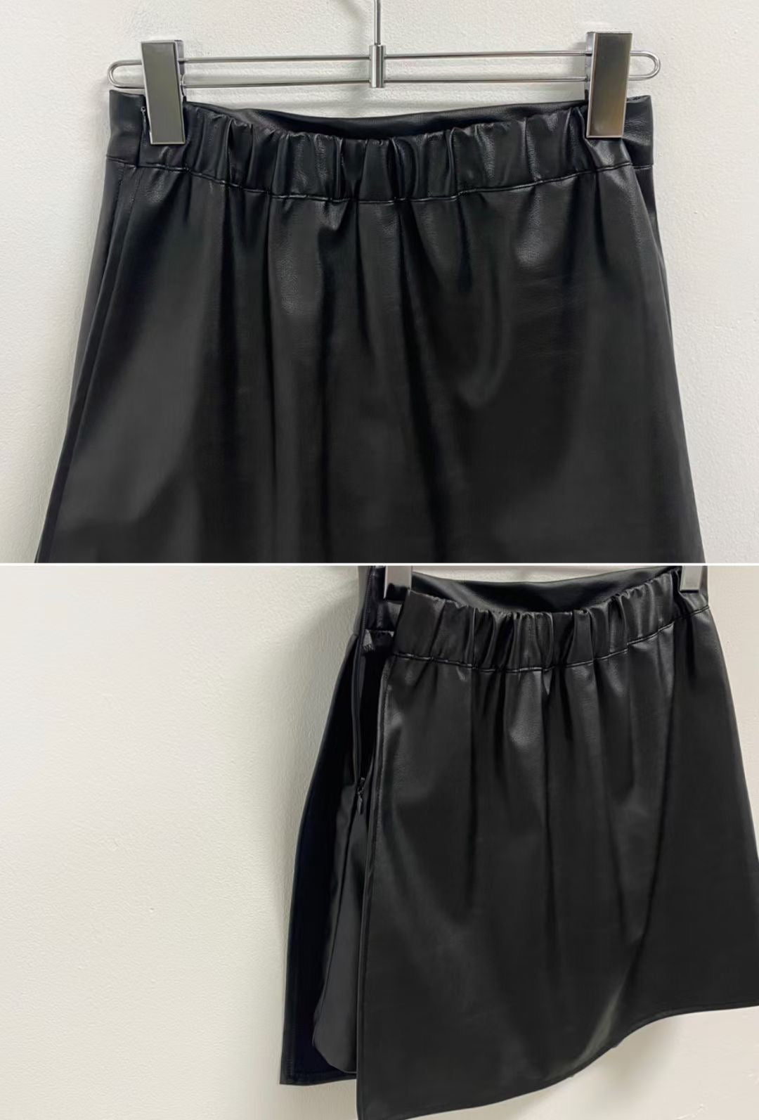 Basic Plain Leather Skirt