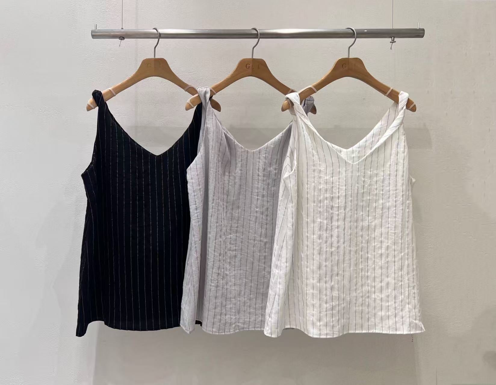 Striped Knotted Tank Top