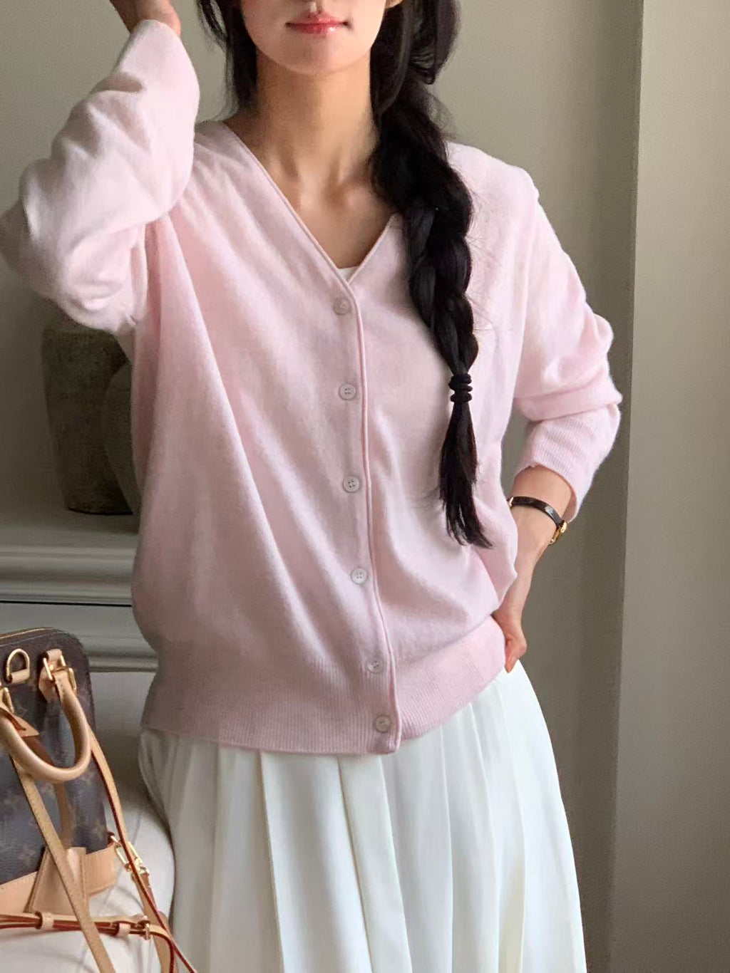 Cashmere Button Up Cardigan