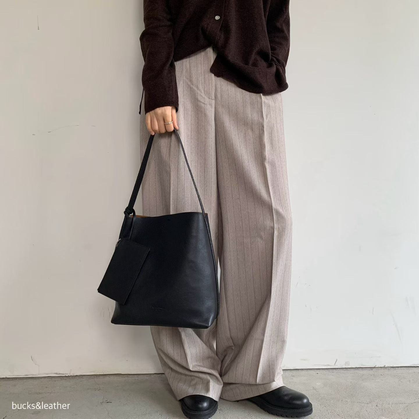 Real Leather Bucket Bag (送錢包)