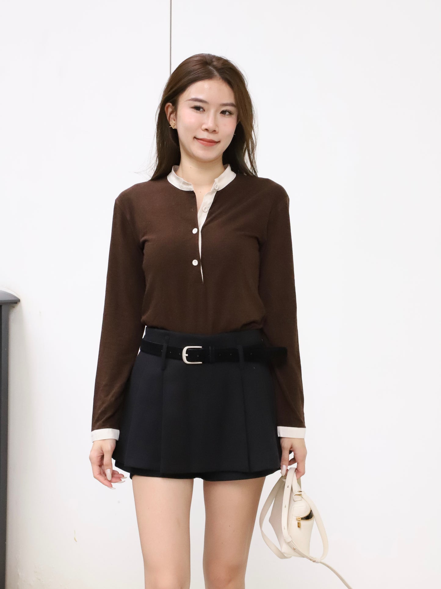 Pleated Skirt Shorts With Belt