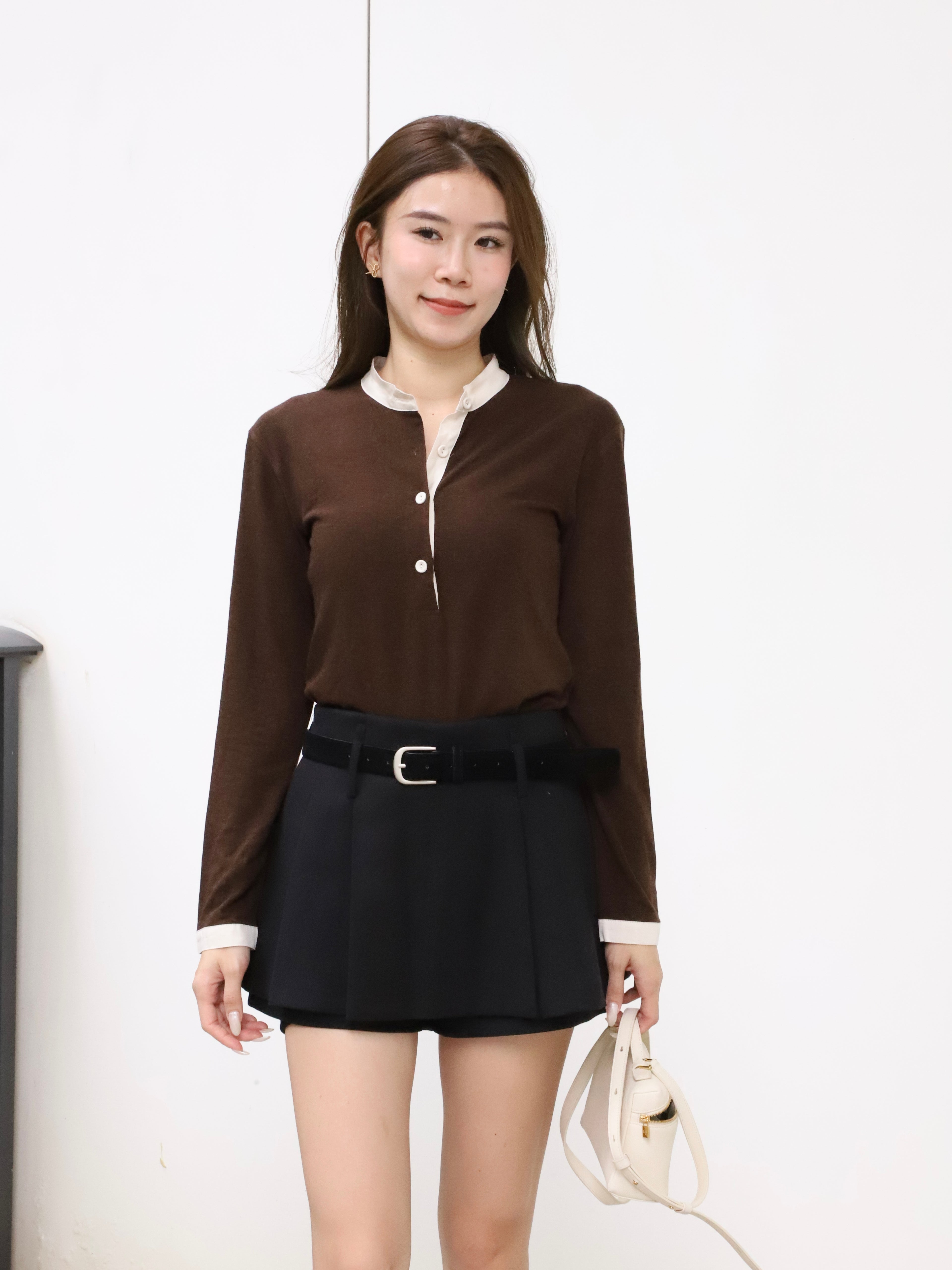 Pleated Skirt Shorts With Belt