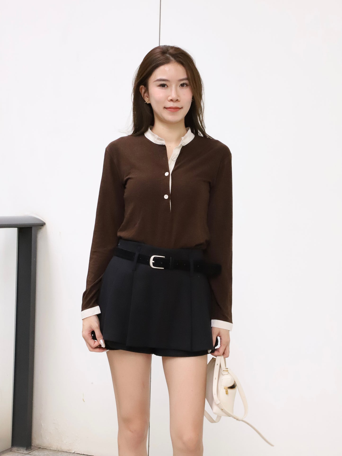 Pleated Skirt Shorts With Belt