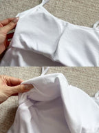 Cross Neck Cotton Tank Top with pads