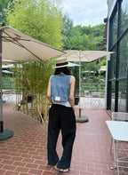 Denim Button Vest