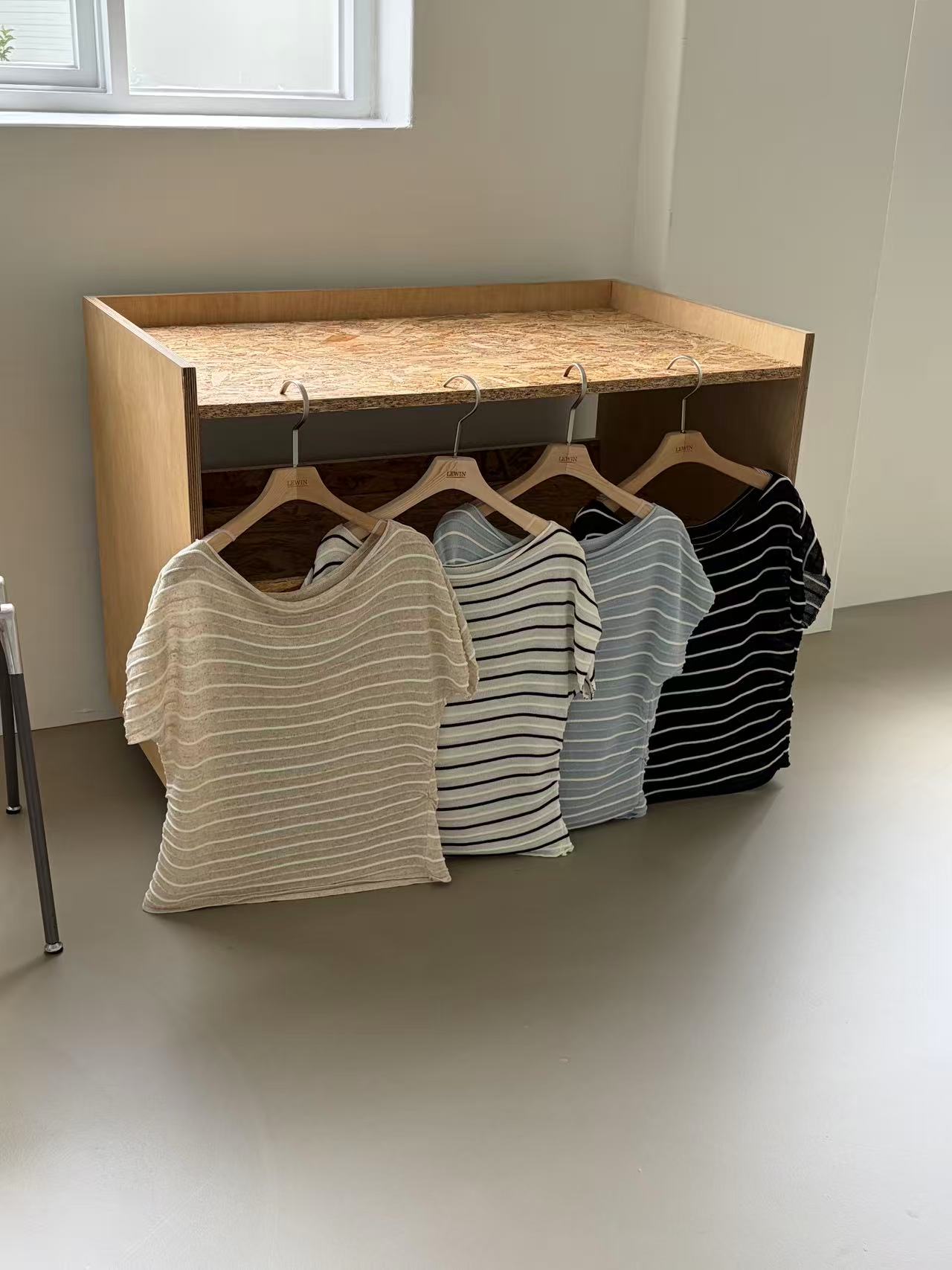 Striped Knitted T Top