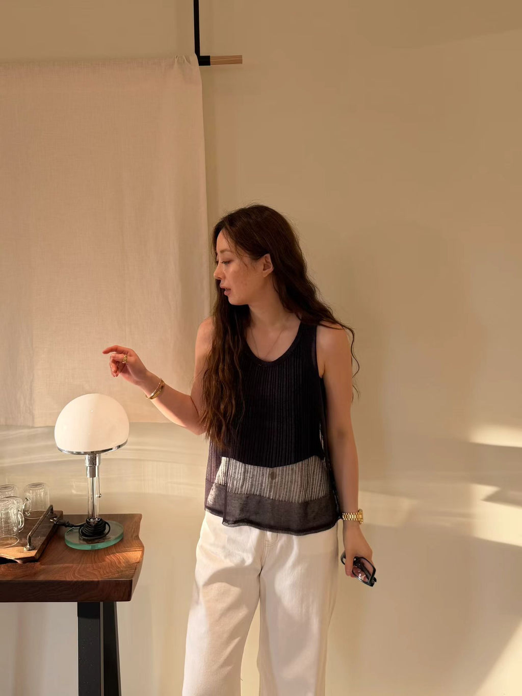 Thin Lined Knitted Tank Top