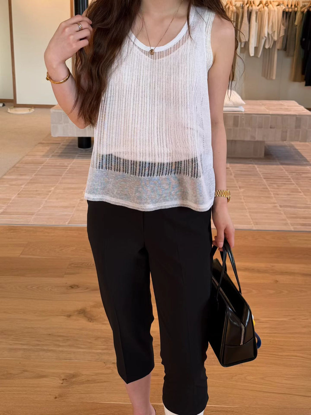 Thin Lined Knitted Tank Top