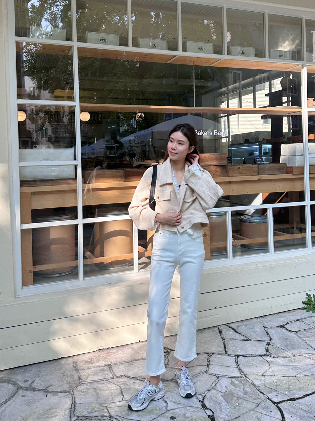 Tweed Cropped Cream Jacket