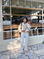 Tweed Cropped Cream Jacket