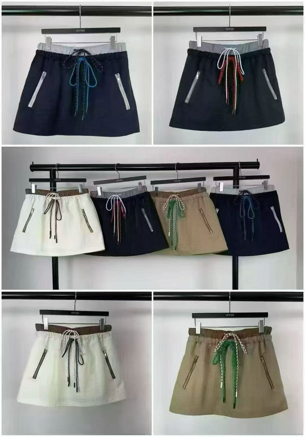 Mix Tied Cargo Skirt
