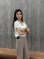 Lace V Neck Silky T Top