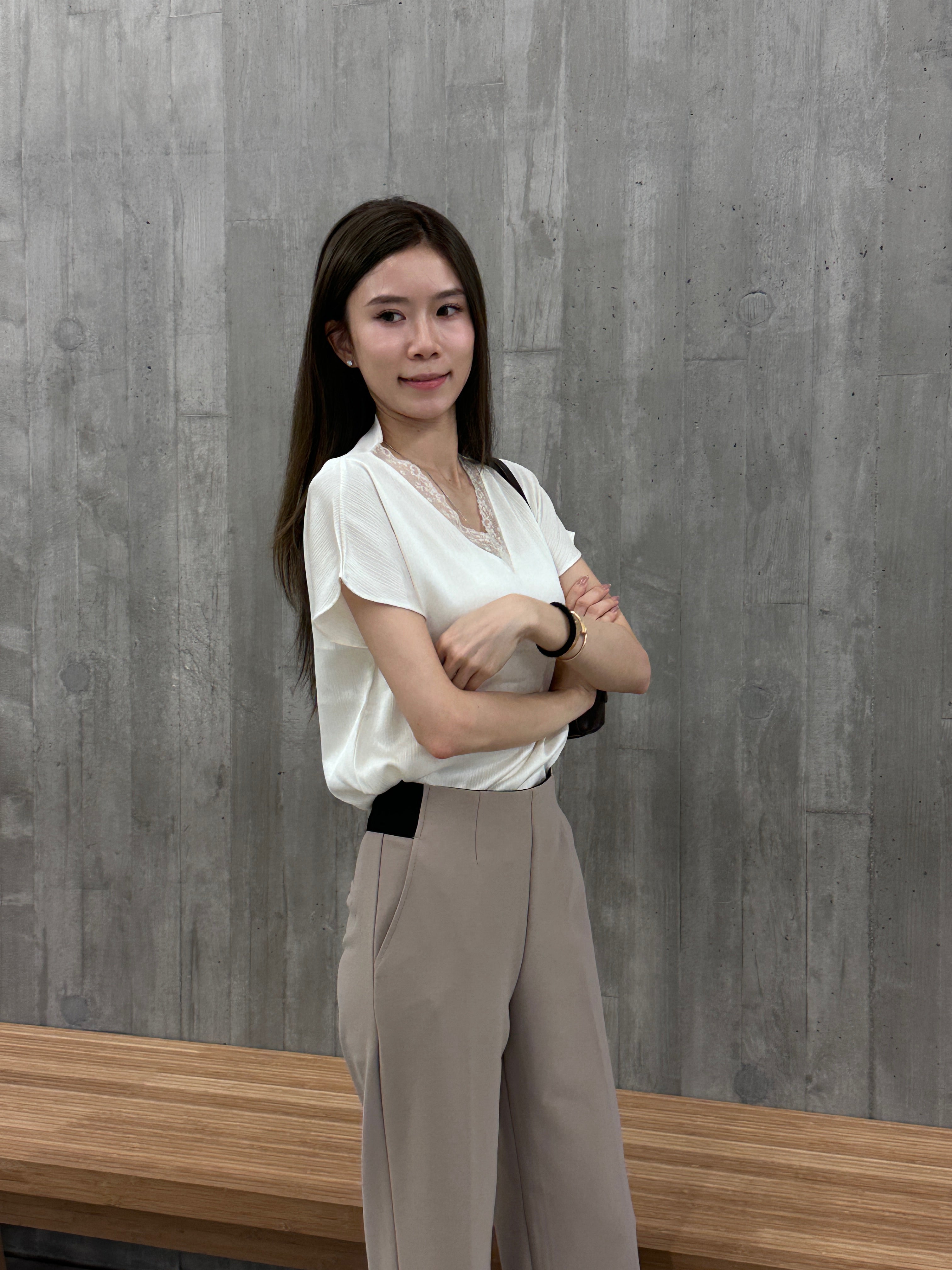 Lace V Neck Silky T Top