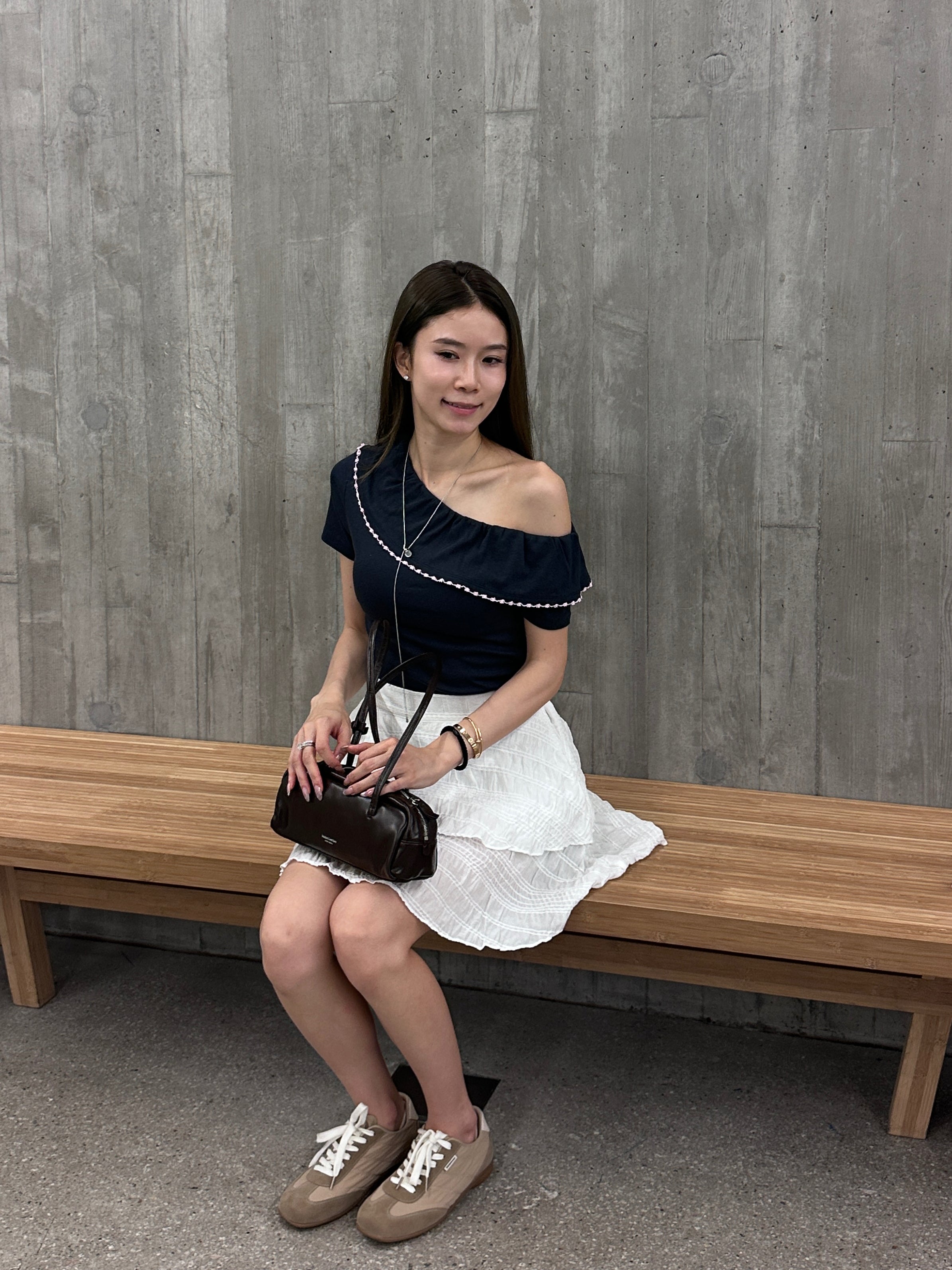 Off Shoulder Dotted T Top