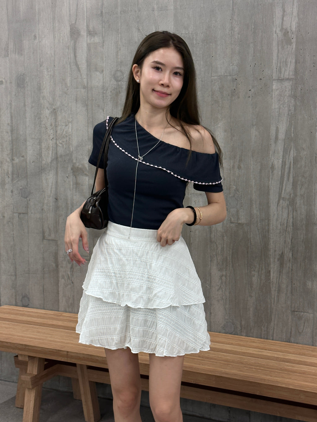 Off Shoulder Dotted T Top