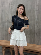 Off Shoulder Dotted T Top