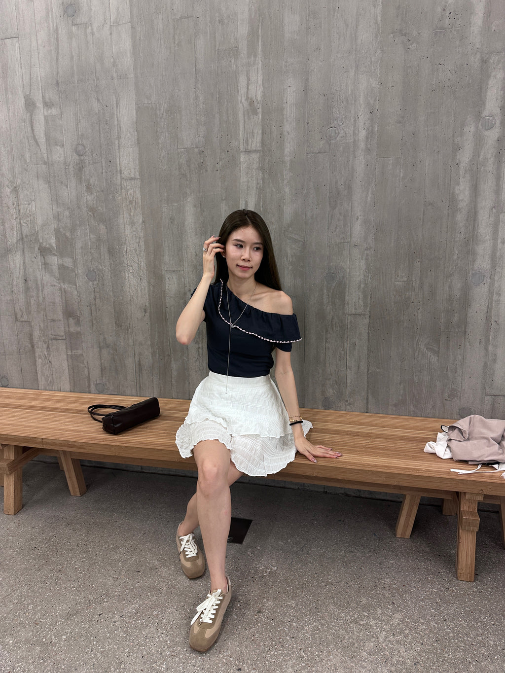 Off Shoulder Dotted T Top