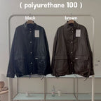 Mid length leather jacket