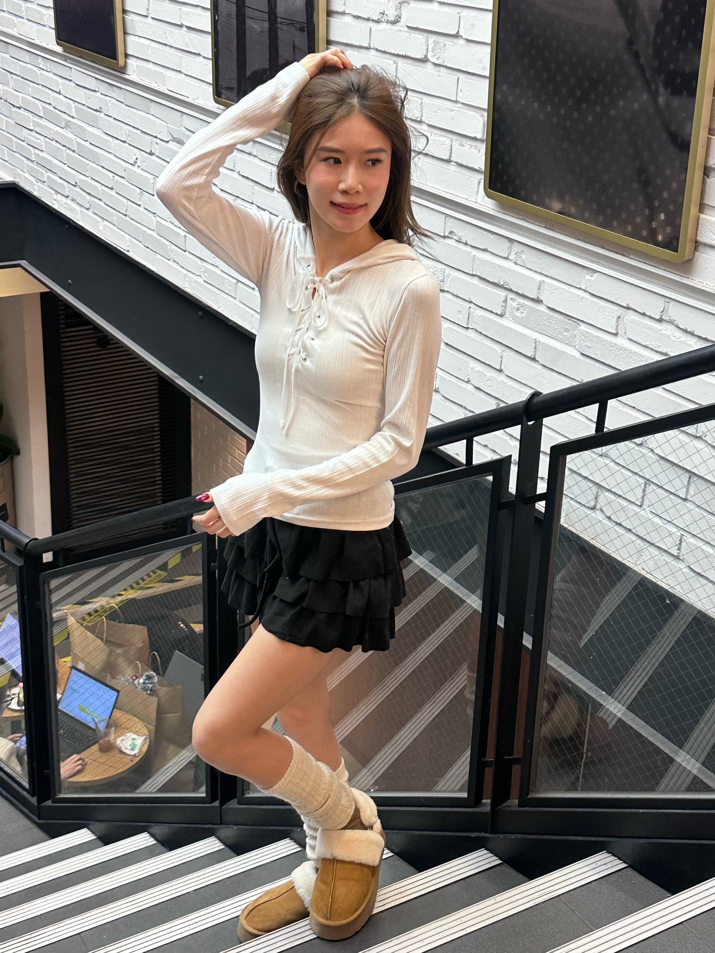 Hooded Skinny Long Sleeves Top