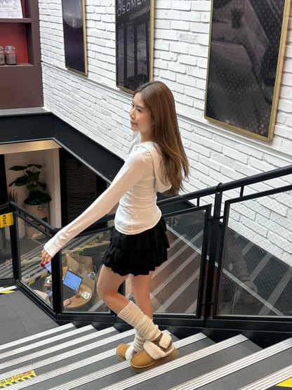 Hooded Skinny Long Sleeves Top