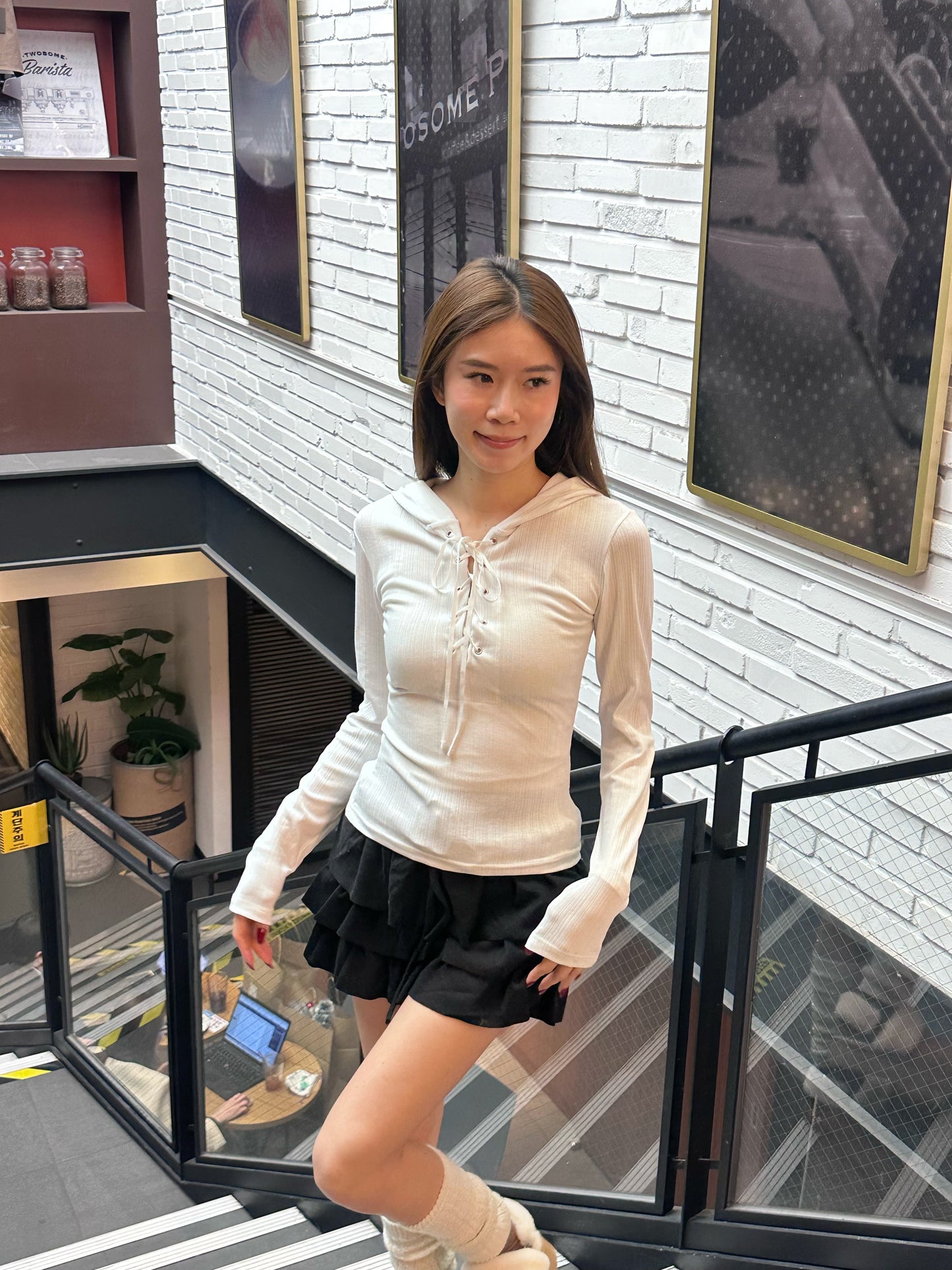 Hooded Skinny Long Sleeves Top