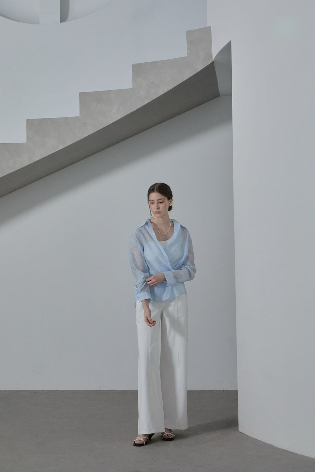 Lined Middle White Jeans