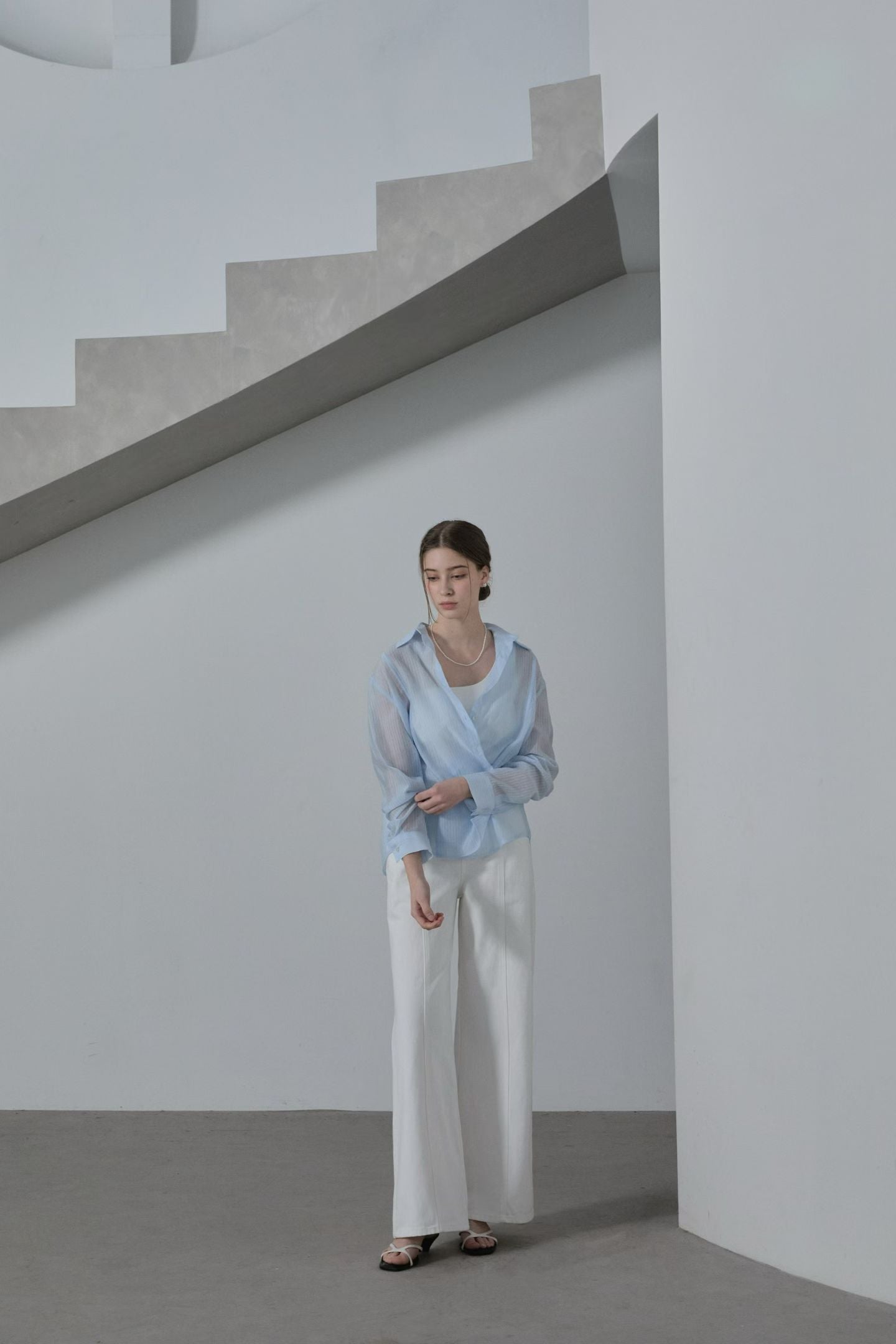 Lined Middle White Jeans