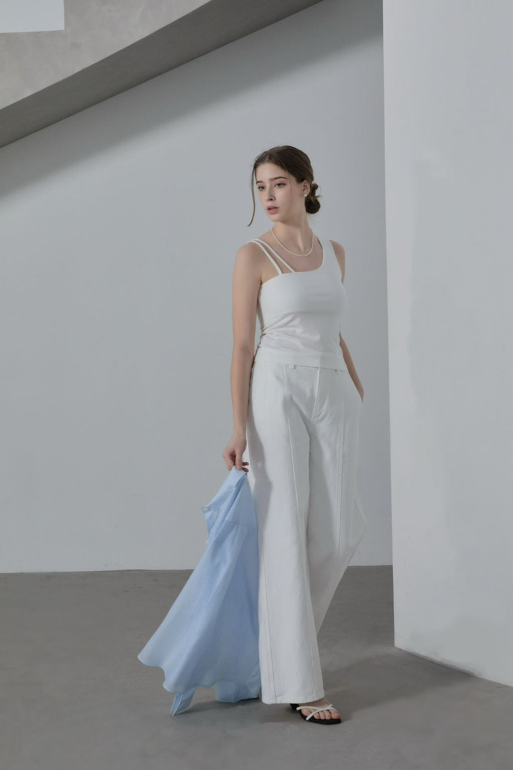 Lined Middle White Jeans