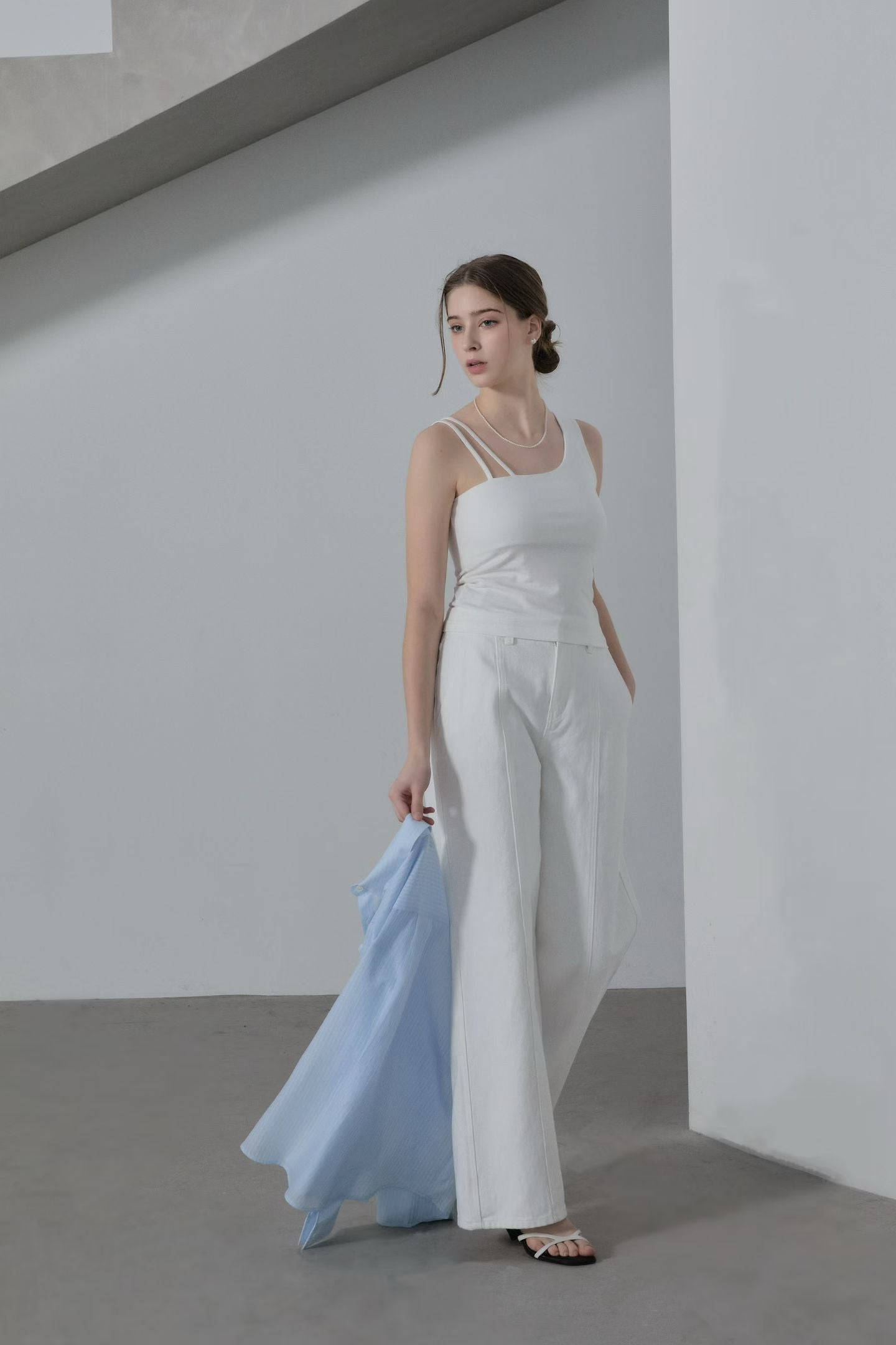 Lined Middle White Jeans