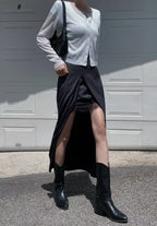 Lace Chiffon Slit Skirt