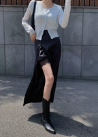Lace Chiffon Slit Skirt
