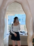 Square Neck Long Sleeves with Pads
