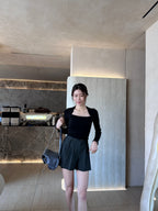 Pleated With Belt Shorts