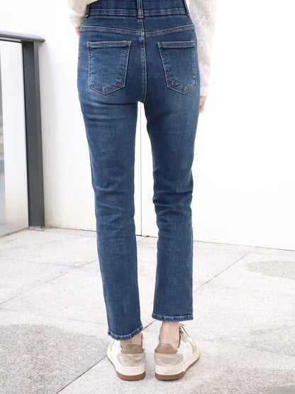 Double Button High Waist Denim Jeans