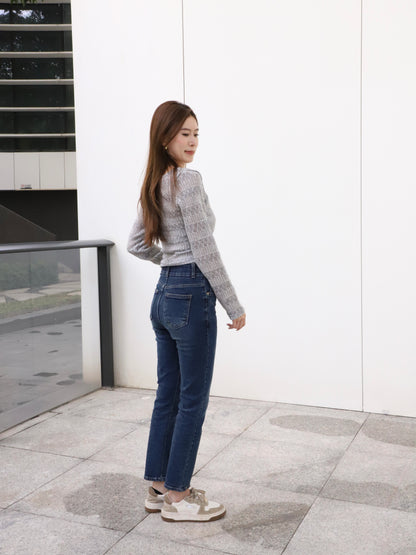 Double Lace Cross Long Sleeves Top