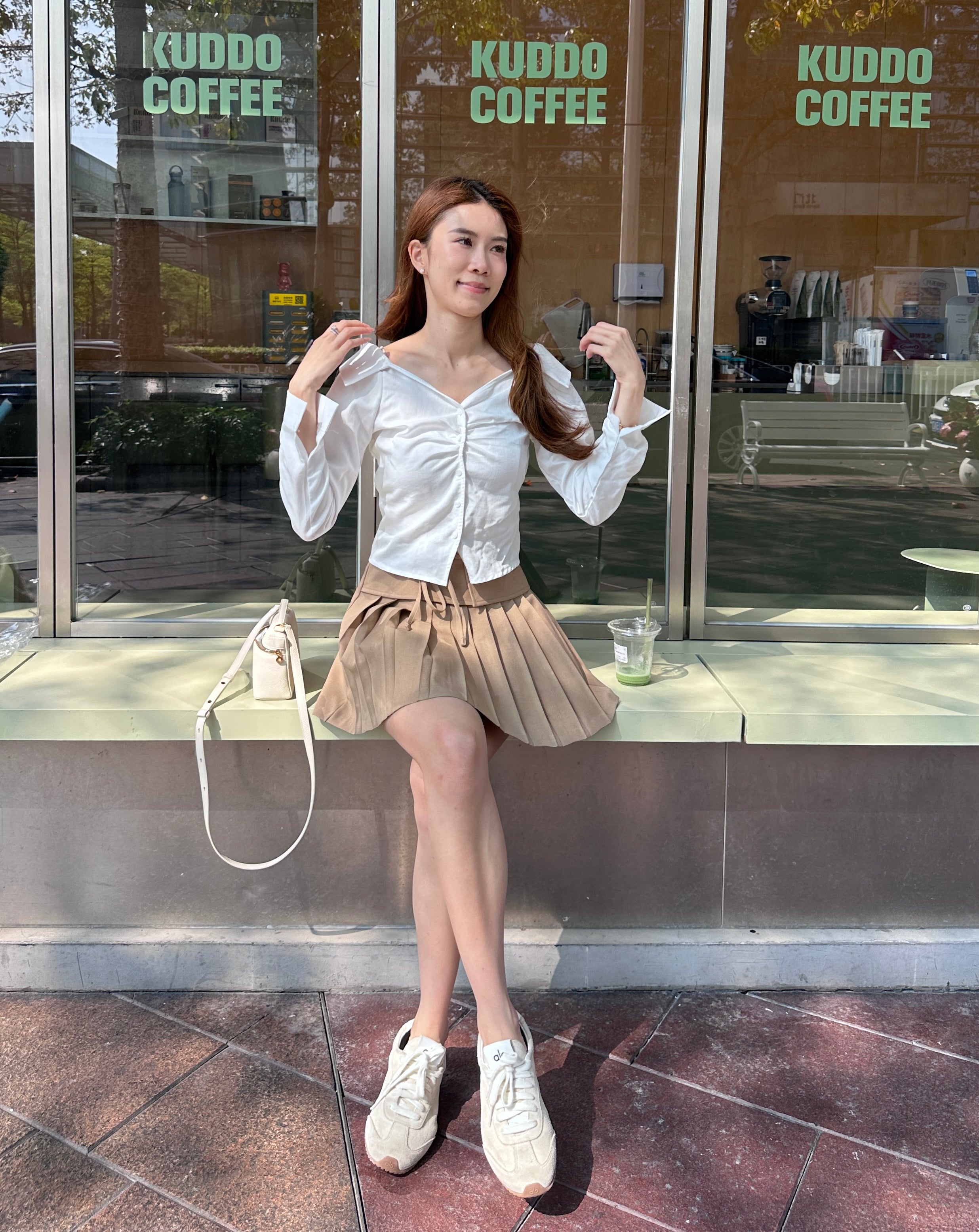 Tied Fit Off Shoulder Shirt