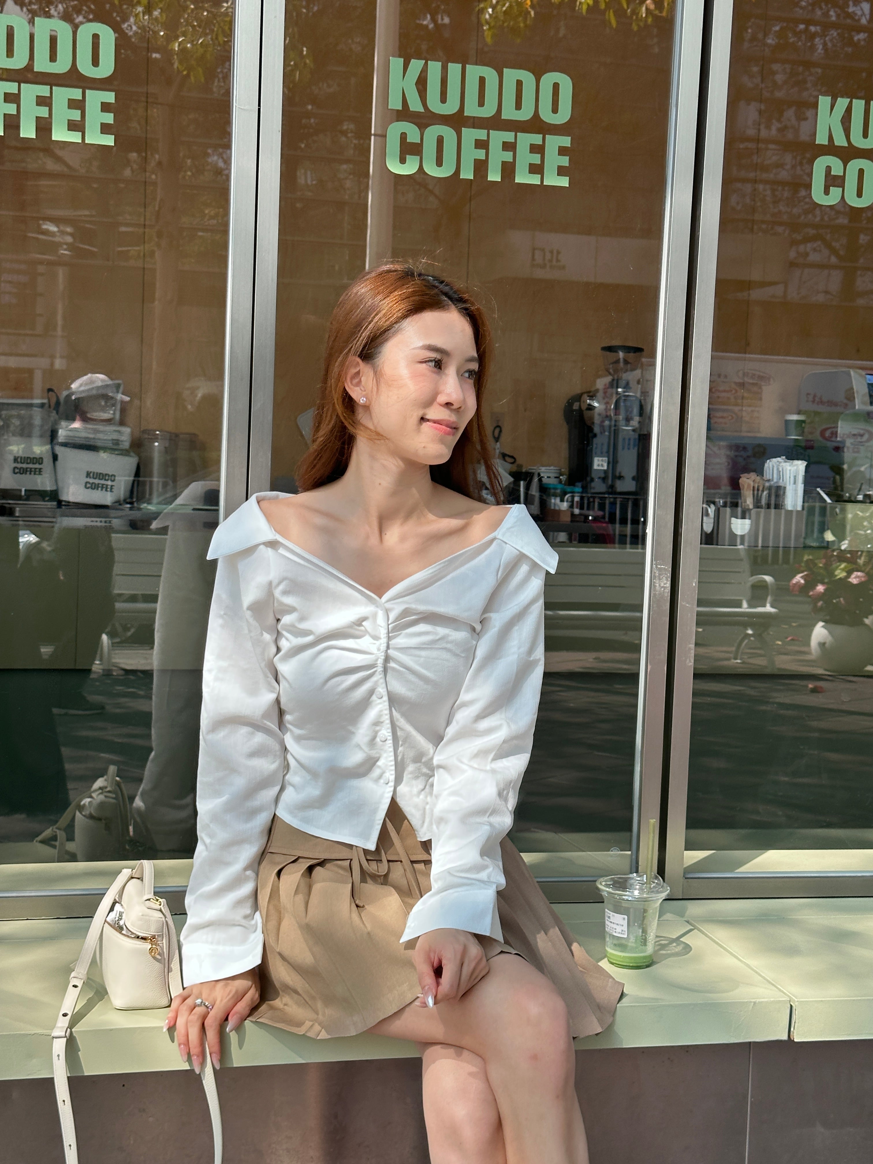 Tied Fit Off Shoulder Shirt