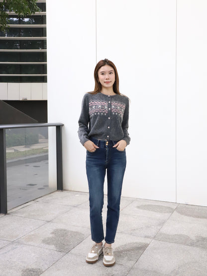 Double Button High Waist Denim Jeans