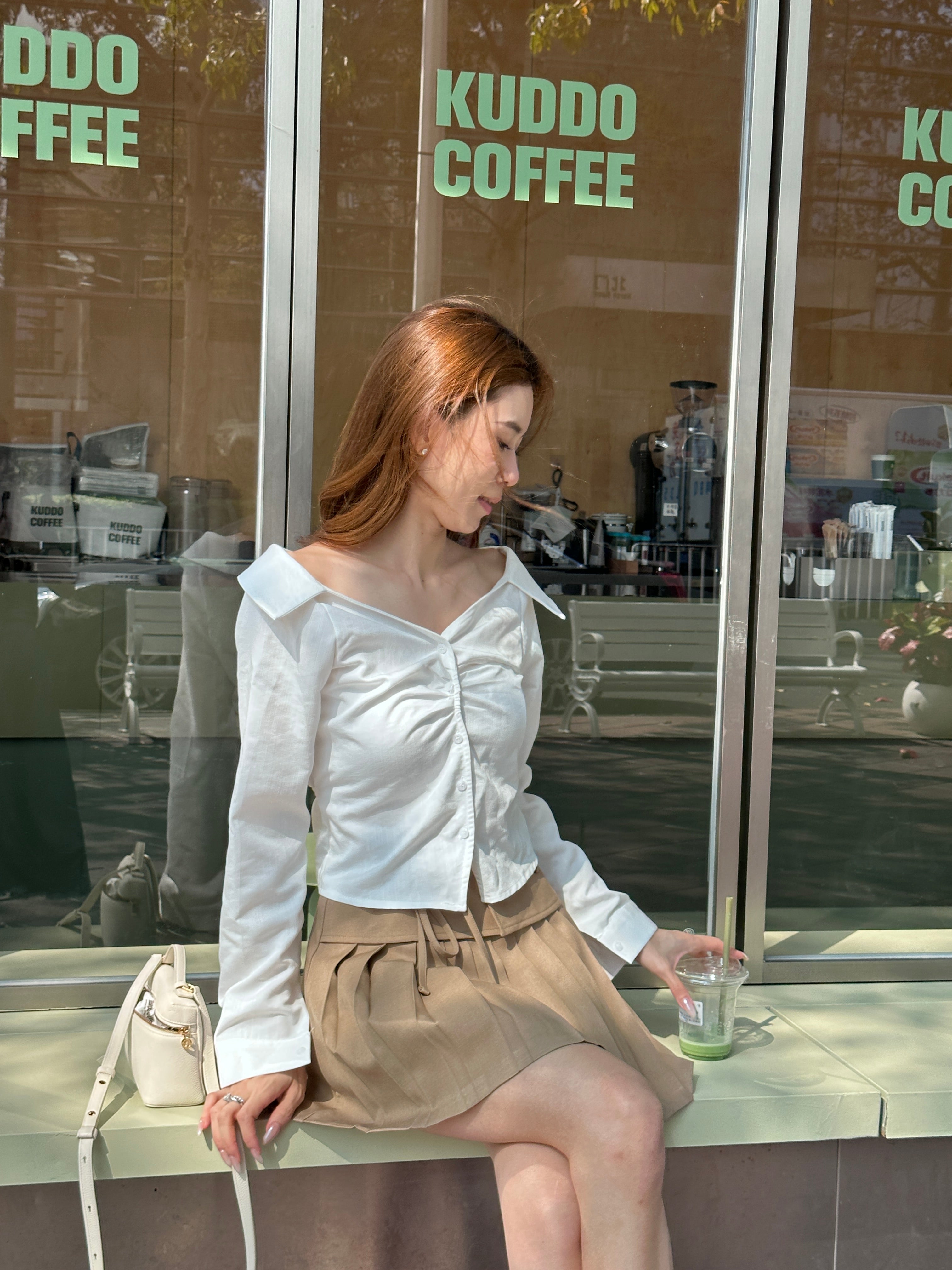 Tied Fit Off Shoulder Shirt