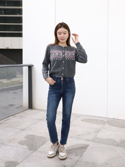 Double Button High Waist Denim Jeans