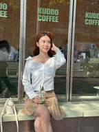 Tied Fit Off Shoulder Shirt