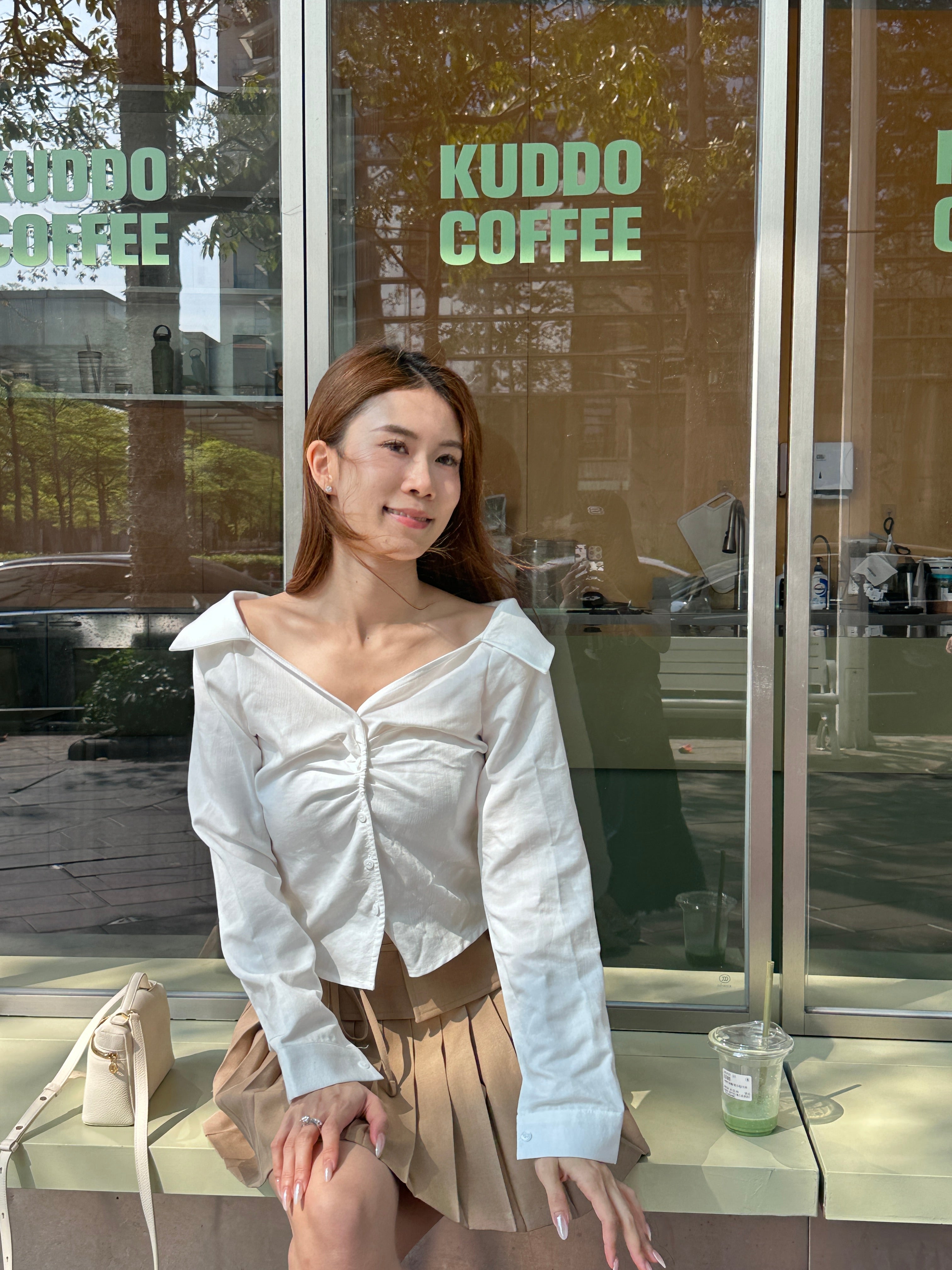 Tied Fit Off Shoulder Shirt