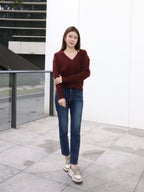 Christmas Red V Sweater