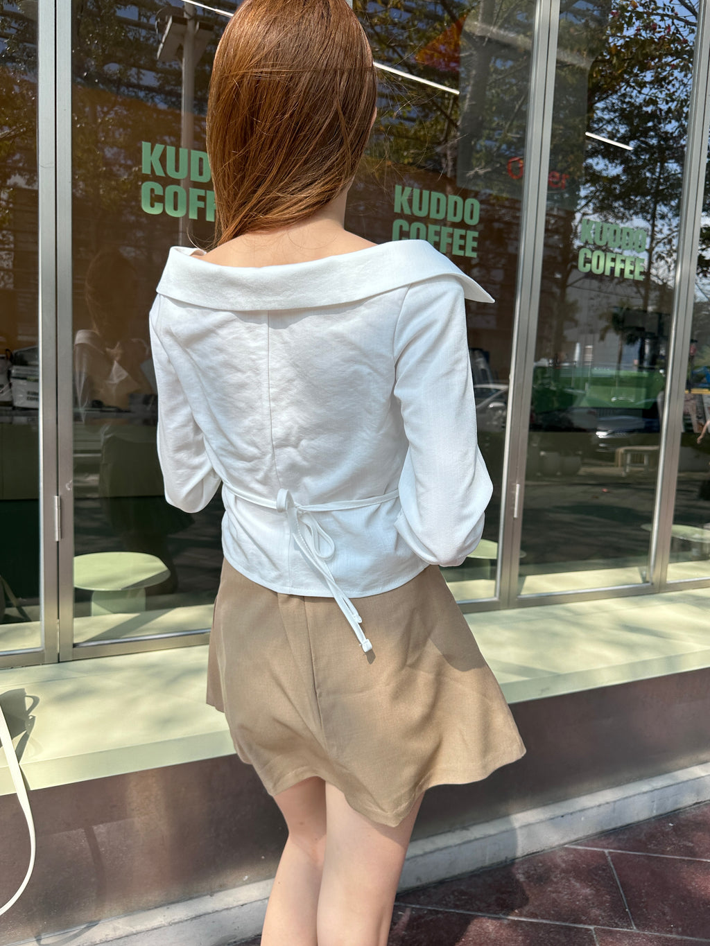 Tied Fit Off Shoulder Shirt