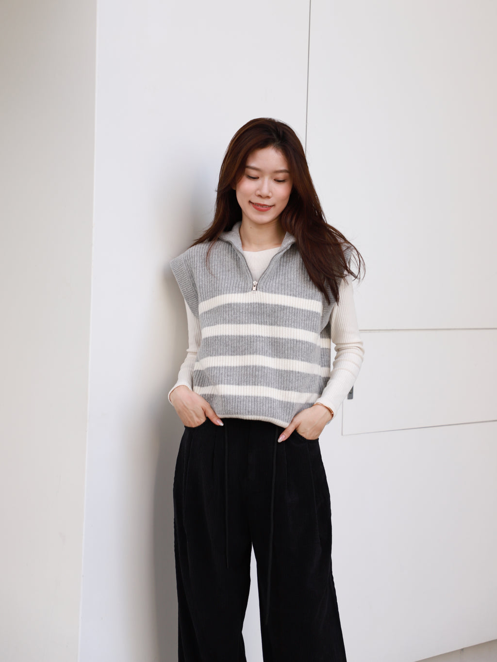 Striped Knitted Vest