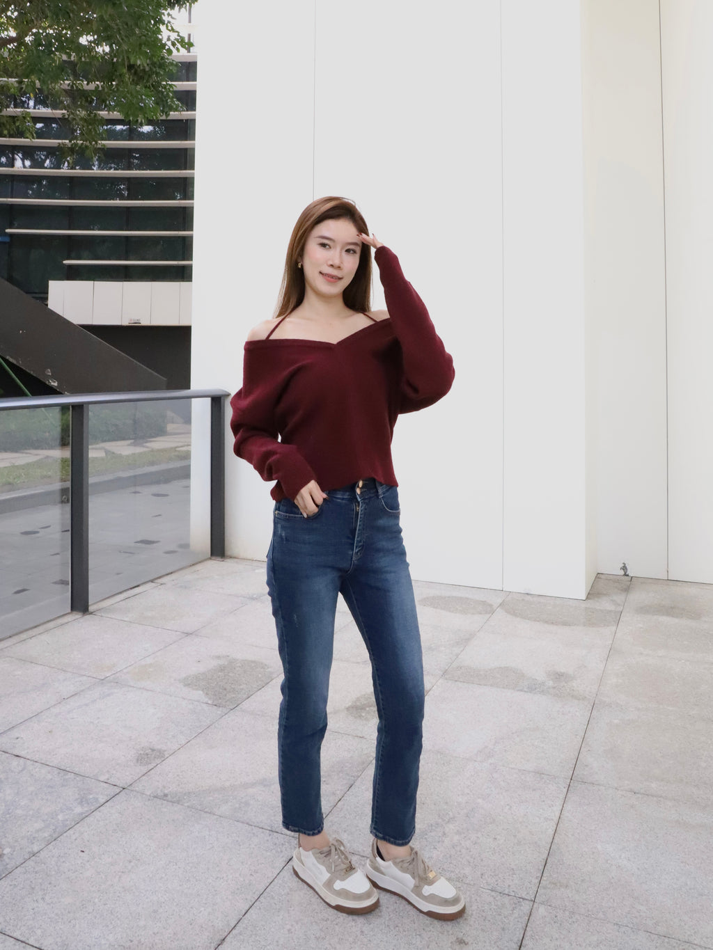 Christmas Red V Sweater